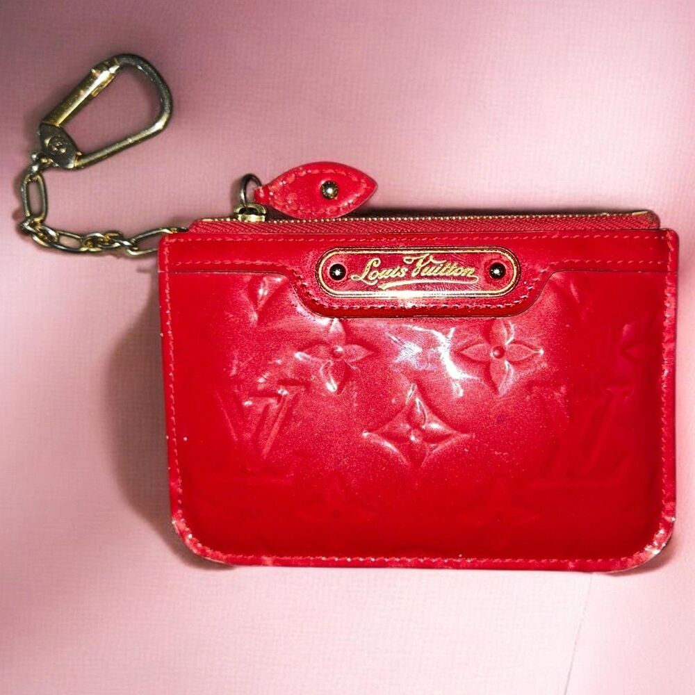 Louis Vuitton Vernis Pochette Cles Red Patent Leather Key Pouch Coin Case